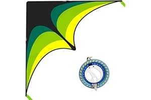 Kaiciuss Large Delta Kite Easy to Fly with Kite Reel Set, Beach Kite & Kite Spool for Kids & Adults, Single Line Triangle Kite with 7.1 Inch Kite Wheel Kit
