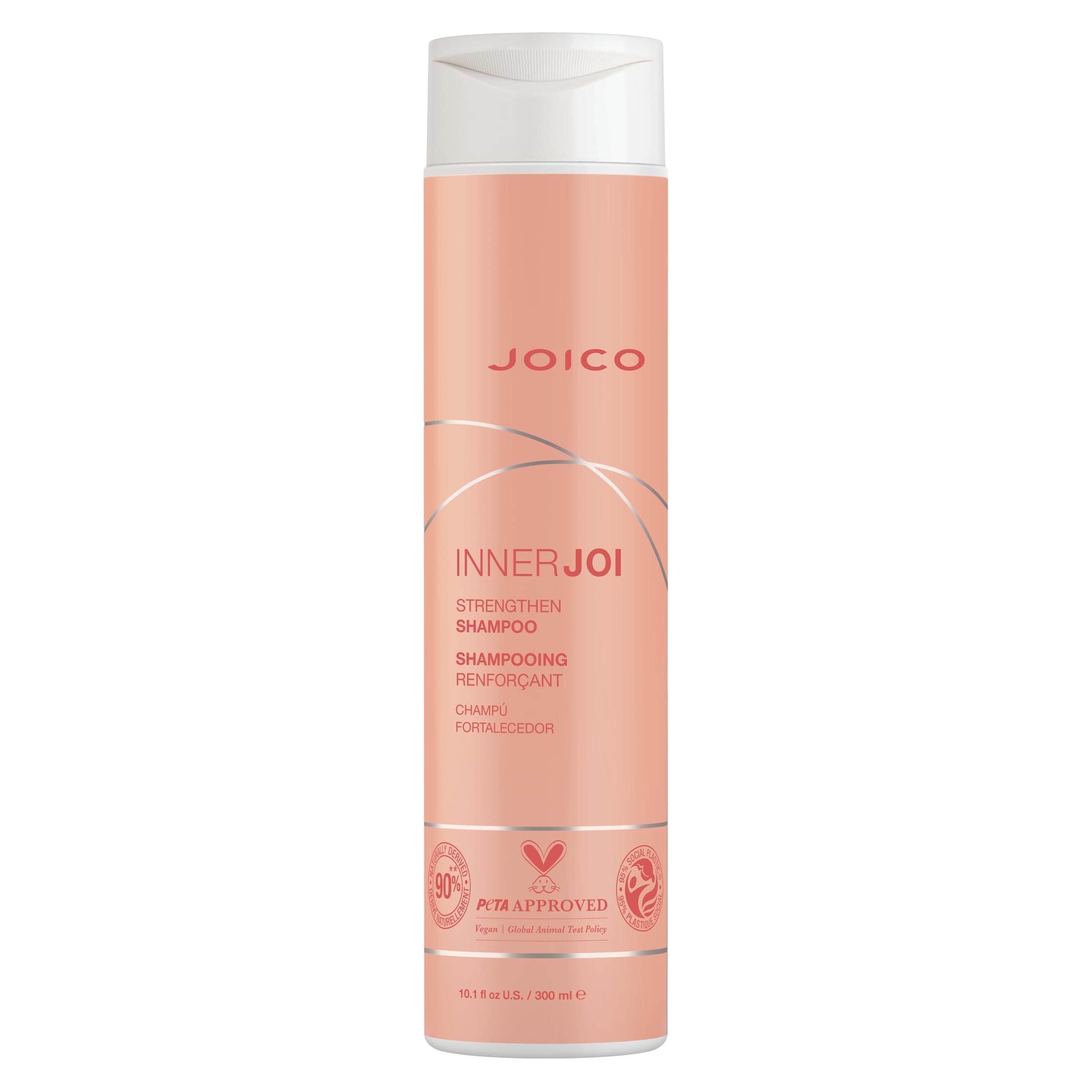 Joico InnerJoi Strengthen Shampoo | For Damaged, Color-Treated Hair | Sulfate & Paraben Free | Naturally-Derived Vegan Formula | 10.1 Fl Oz