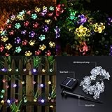 Neretva Solar String Lights,50 LED Fairy Blossom Flower Garden Lights Outdoor Solar String Lights Flower Bulbs for Christmas Party Wedding Home Patio Lawn Garden Decorative Lights (Multicolor)