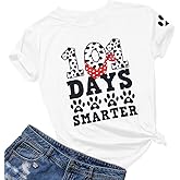 101 Day of School Shirt Dalmatian Shirt Women Teacher Shirts Funny Teacher Gifts Tshirt Casual Short Sleeve Tee Tops