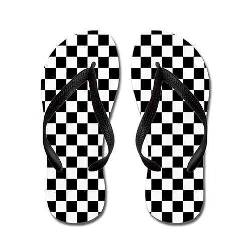 black and white checkered sandals