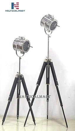 Vintage Industrial Theater Stage Spotlight Searchlight Floor Lamp