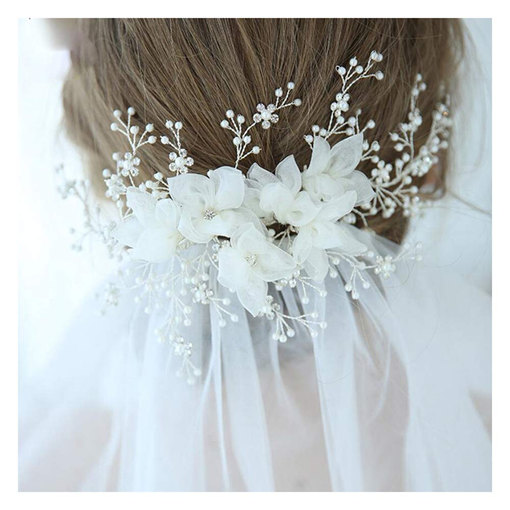 Whakano Gold Haarschmuck Mit Perlen - Elegantes Blumen-Diadem Für Hochzeit & Besondere Anlässe