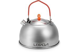 Walmeck 0.6L Stainless Steel Tea Kettle Portable Outdoor Camping Hiking Water Kettle Teapot Coffee Pot