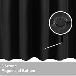 Barossa Design Extra Long Black Shower Curtain