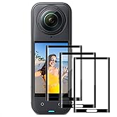 K&F CONCEPT Screen Protector for Insta360 X5, [3 Pack] 9H Hardness Tempered Glass Cover Anti-Scratch Anti-Bubble Anti-Dust LCD Screen Protector Curved Edge Protection for Insta360 X4/X5 Accessories