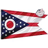 Mosprovie Ohio State Flag 3x5 Double Sided- Heavy Duty 3ply Ohio OH State Flags Super Durable 4 Rows Stitched Edge Canvas Header with 2 Brass Grommets
