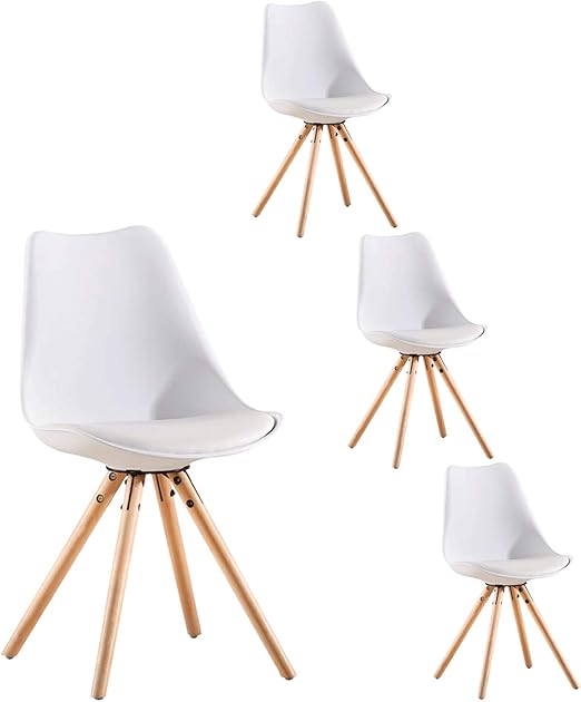 LOVEMYHOUSE Pack de 4 sillas de Comedor Oficina Sillas con Madera