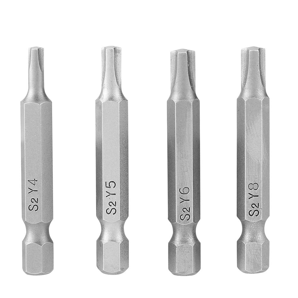 4Pcs Screw Bits Y-Type Bits Powefully Magnetic Magnetic Bits Triangle-Shaped Bits High Efficient Flutes for Electric Screwdrivers with 1/4Inch Hex Shaft