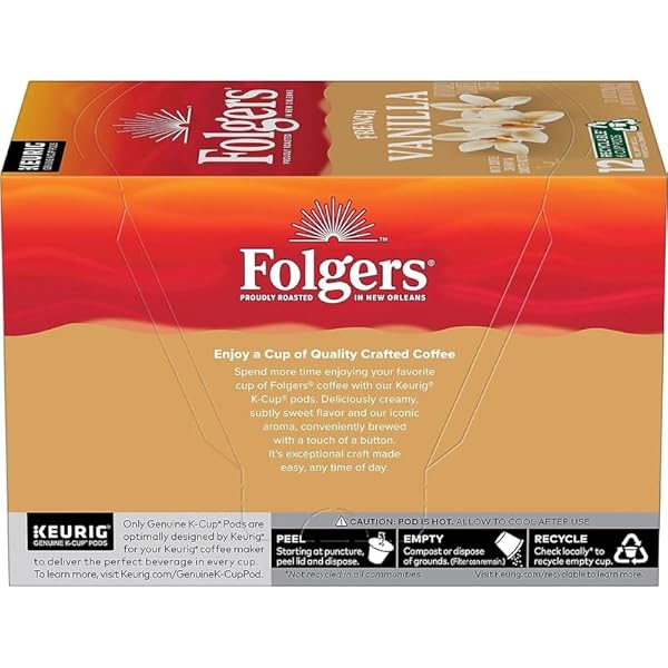 FOLGERS, GOURMET SELECTIONS, K-CUP SINGLE SERVE COFFEE, 12 COUNT, 3.38OZ BOX(PACK OF 3) (VANILLA BISCOTTI)