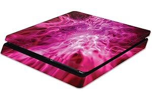 MightySkins Skin Compatible with Sony PS4 Slim Console - Red Mystic Flames | Protective, Durable, and Unique Vinyl Decal wrap