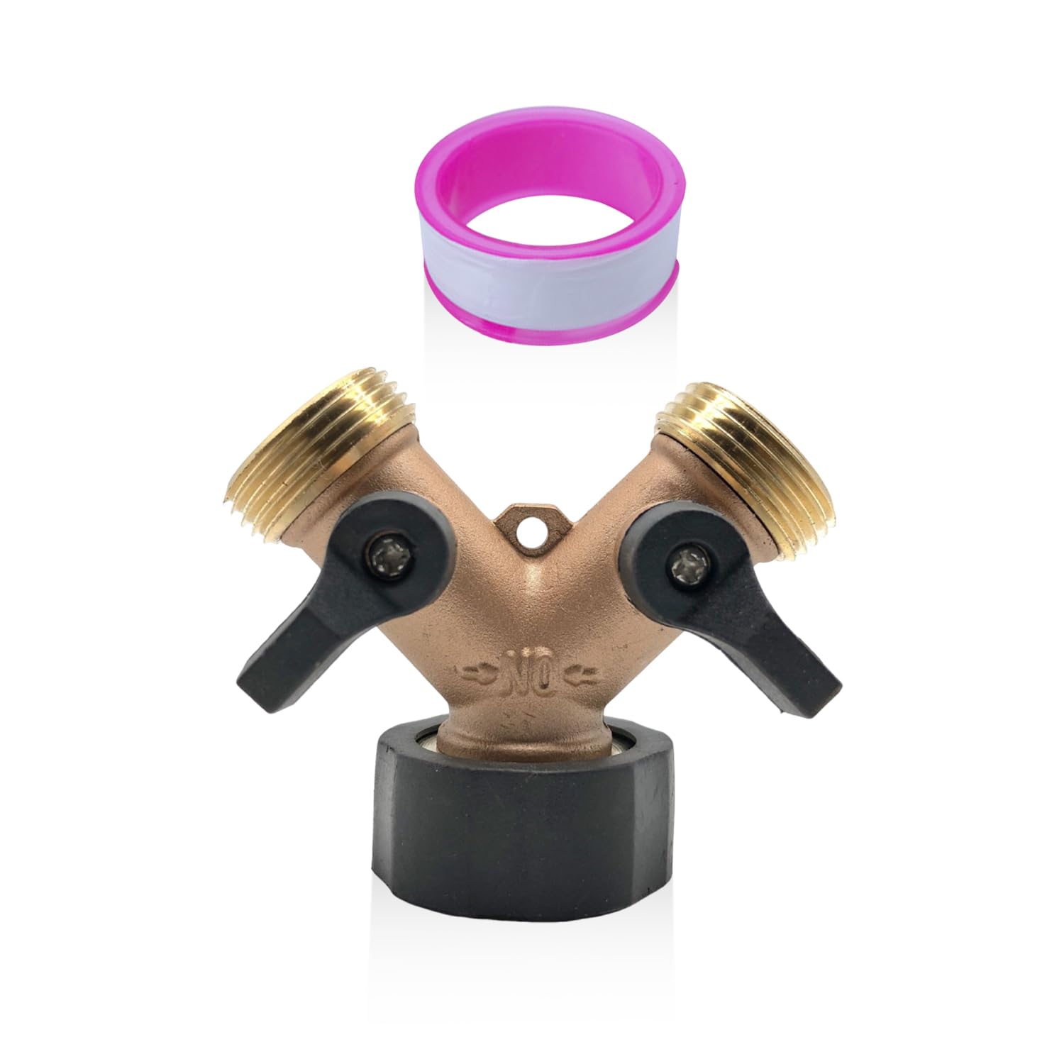 TYGFRT 1 Piece Of Hose Separator, 1 Piece Of Tape, Pipe Connector, Washing Machine Hose Splitter, Garden Faucet Splitter, Double Outlet Connector