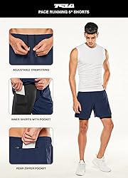 TSLA Men's 2 in 1 Active Running Shorts, Quick Dry