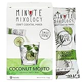 Minute Mixology Cocktail Mixers - Low Calorie, All Natural Ingredients - Drink Mix for Liquor/Spirits and Non-Alcoholic Beverages (Coconut Mojito, 16 Packets)