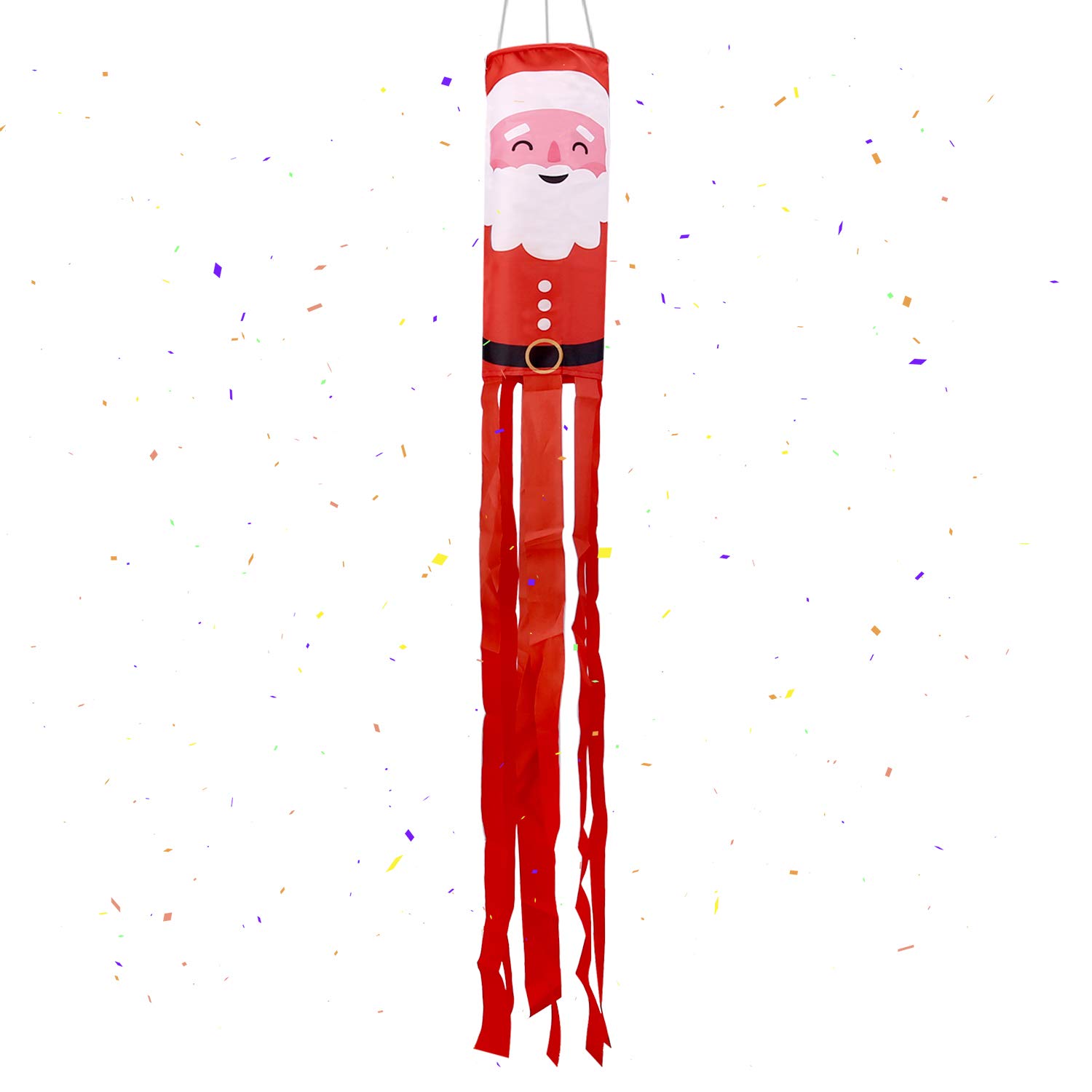 LUTER Christmas Windsock Christmas Decorative Wind Banner Hanging Santa Claus Windsock for Indoor&Outdoor, Balcony, Garden, Lawn Decorations(120cm / 47.2 inch)