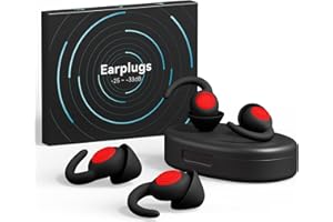 Ear Plugs for Sleeping - Soft Silicone Noise Reduction Earplugs, 2 Pairs Reusable & Comfortable Hearing Protection for Noise 