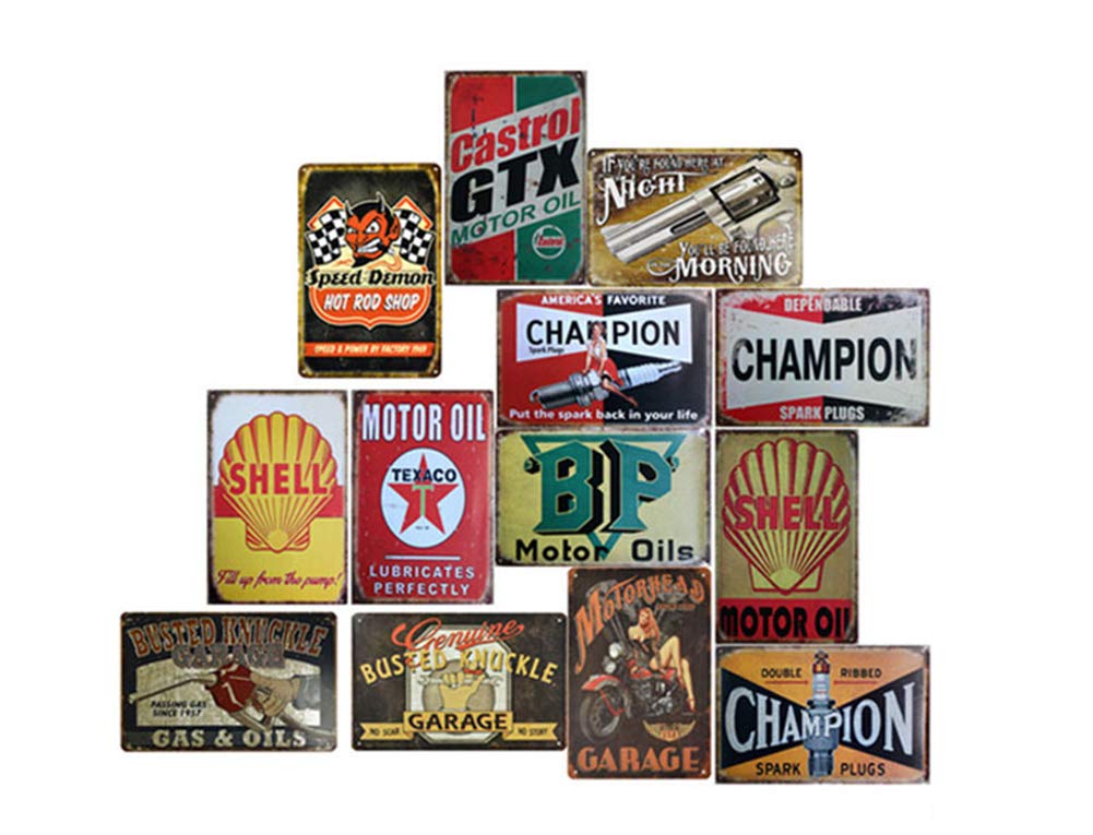 Sarekung 5Pcs 20x30cm Vintage Metal Tin Wall Sign Plaque Poster for Cafe Bar Pub Beer Home Office Restaurant