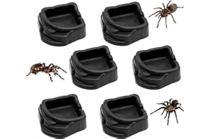 FUATY 6 Pack Spider Micro Water Bowls, Mini Resin Dish for Tarantula, Spider, Millipede and Tiny Reptiles, Food/Water Dish for Enclosure Accessories(1.65" D, 0.59" H)