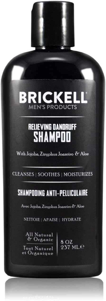 Brickell Men's Relieving Dandruff Shampoo for Men Natural & Organic, Soothes and Eliminates Dandruff with Ziziphus Joazeiro