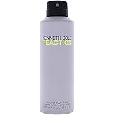 Kenneth Cole Reaction All Over Body Spray for Men, Notes of Juicy Lime, Crisp Green Apple, Patchouli, Citrus Green Woody Fragrance, Fresh & Energetic Scent, 6 Oz