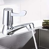 eTrademart 2pcs Bathroom Taps Pair 1/2 BSP Chrome Lever Separate Hot Cold view 9