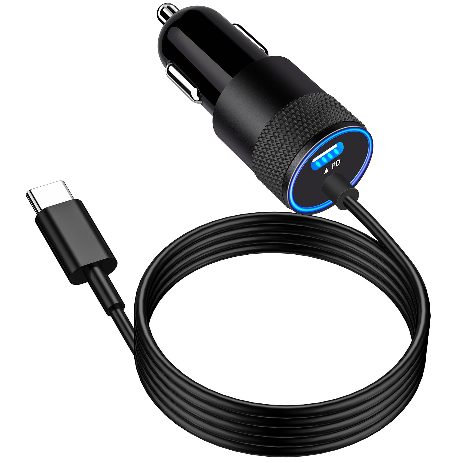 Photo 1 of [Apple MFi Certified] iPhone 16 Car Charger Fast Charging, Caiinei 90W Dual PD Car Power Cigarette Lighter USB-C Car Charger + 6FT Type-C Cable for iPhone 16/16 Pro/16 Plus/16 Pro Max/15/15 Pro/iPad