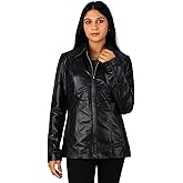 Laverapelle Women's Genuine Lambskin Long Zipper Leather Jacket (Black, Classic Jacket) - 2422001
