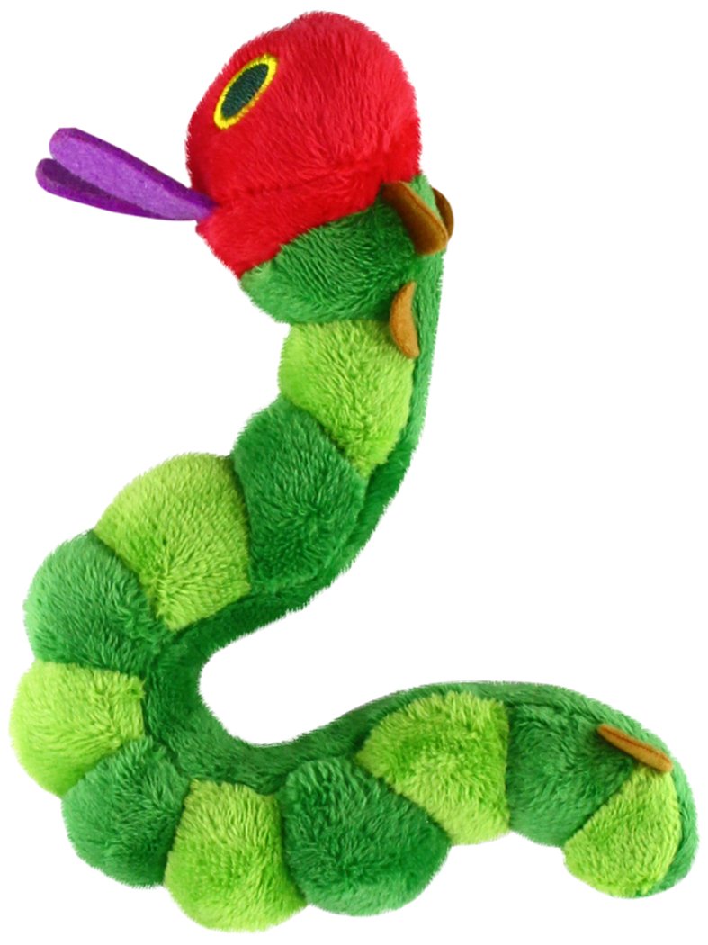 la pequeña oruga glotona con peluche