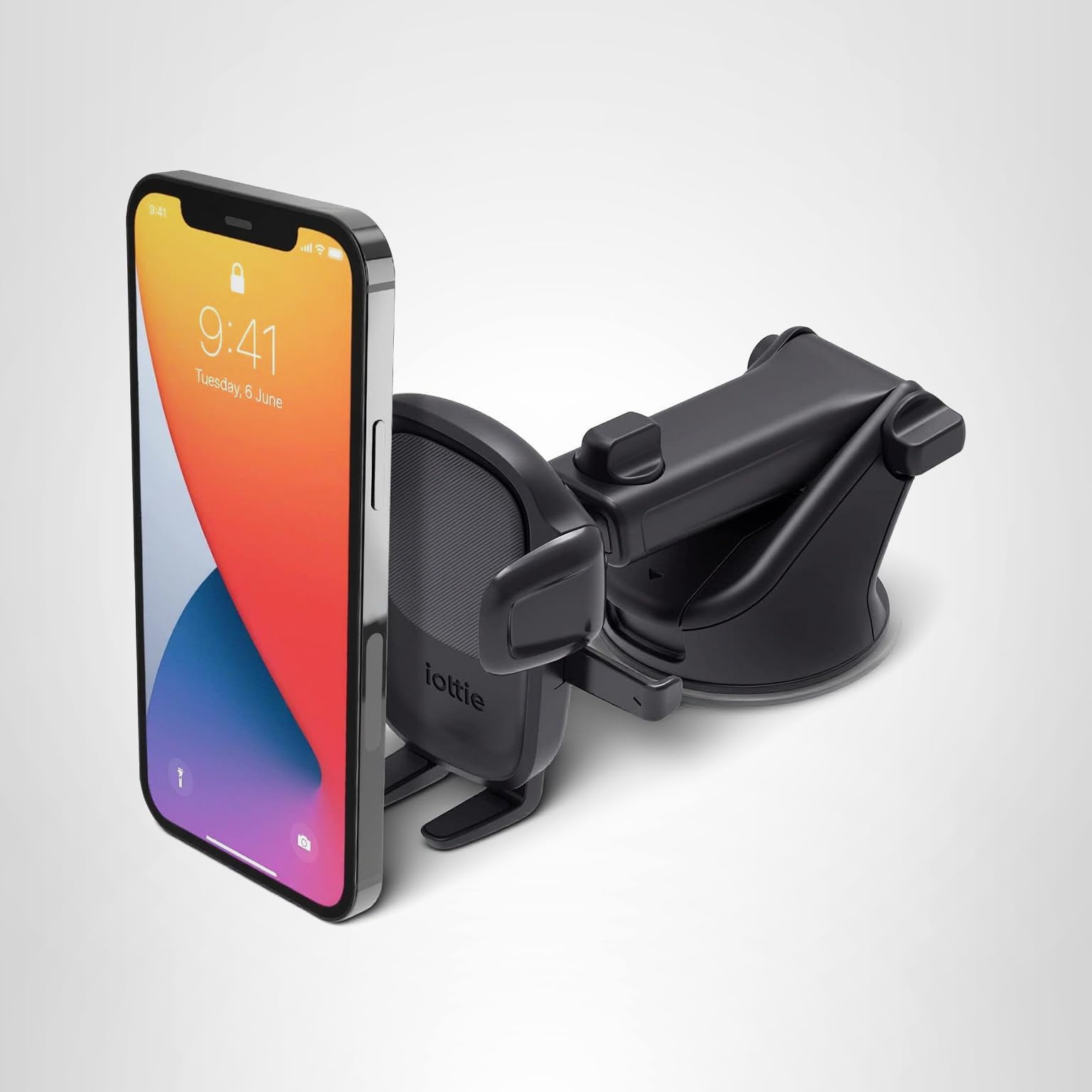 iOttie Easy One Touch Signature Dashboard & Windshield Universal Car Mount Phone Holder Desk Stand with Suction Cup Base and Telescopic Arm for iPhone, Samsung, Google, More Smartphones