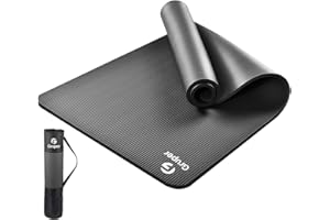 GRUPER Yoga Mat Non Slip NBR Thick Yoga Mat, 72"L x 32"/24"W x 0.6"/0.4"TH (185cm x 80cm/61cm x 15mm/10mm), Anti-Tear Exercise Mat with Carrying Strap and Bag, Workout Mats for Yoga, Pilates, Floor Exercises