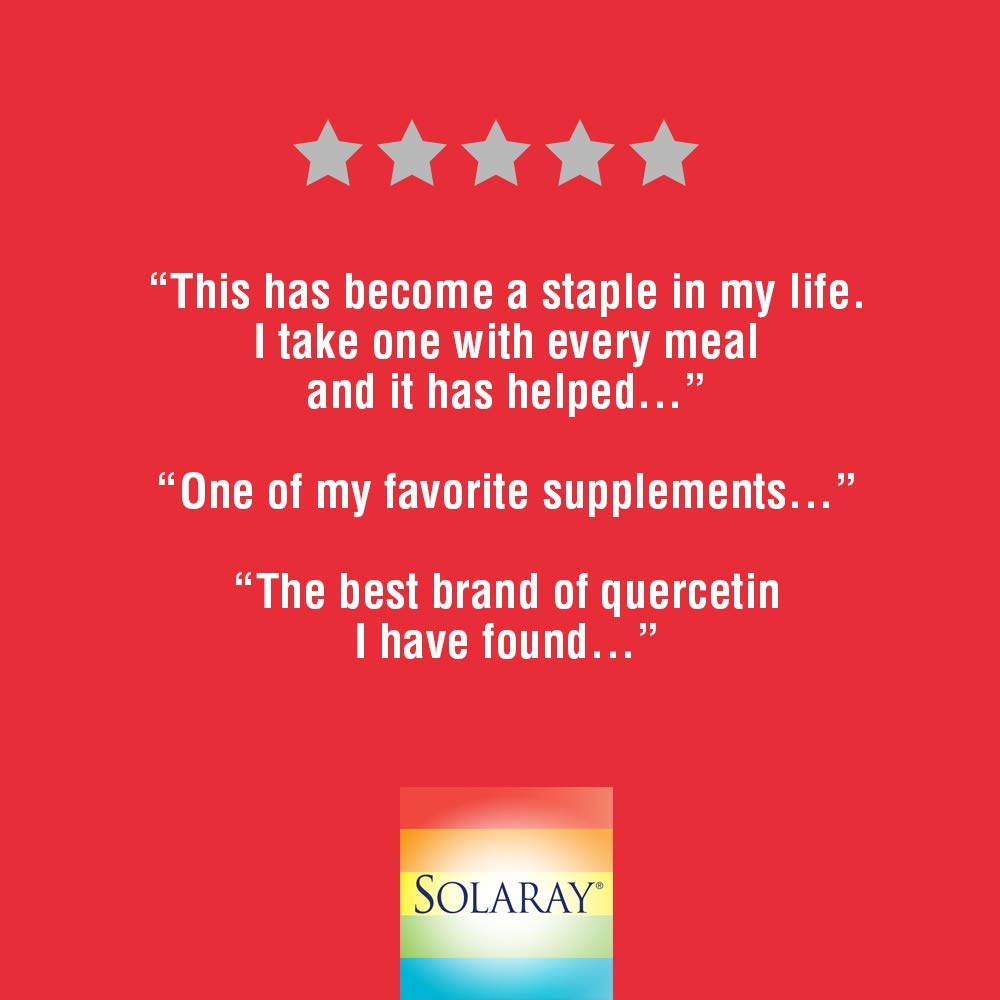 Solaray Quercetin 500mg | Support for Healthy Cells, Heart, Circulatory & Respiratory System | Bioflavonoids, Antioxidants, AMPK Activator | 90 Count: Health & Personal Care