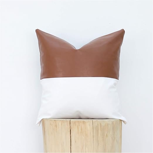 Amazon Com Snugtown Decorative Faux Leather Throw Pillow Cover
