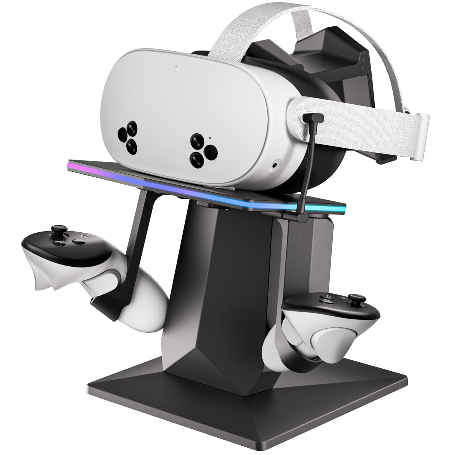 ODGG Charging Dock Compatible with Meta Quest 2/3/3S, Support Fast Charging VR Charging Station with RGB Light, Type-C Cable, VR Controllers Holder Stand