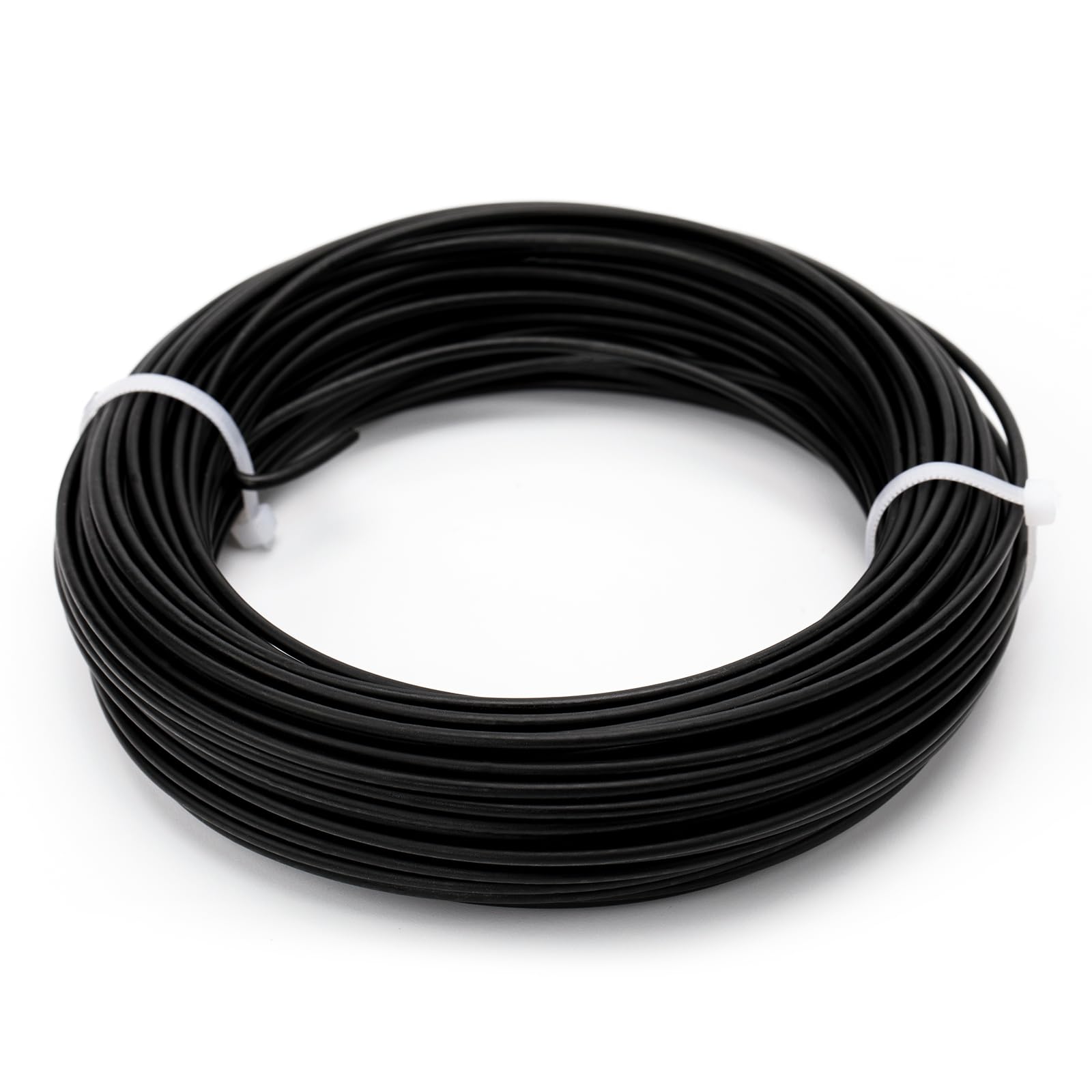 KINGLAKE 2 mm Black Garden Wire Coil Plastic Coated 20 m Plant Twisty Tie for Plant Tree Support
