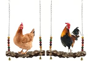 MDAKEGO Chicken Bird Swing,Chicken Perch,Natural Wooden Swing Toys,Wood Stand for Chick,Safe and Relief of Stress,Chicken Coop Accessories,Coop Swing for Chicken Bird,Parrot,Hens (2pcs)