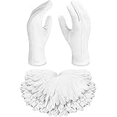 12 Pairs White Nylon Cotton Gloves Formal Uniform Gloves for Men Women Police Formal Tuxedo Guard Costume