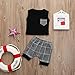 KONIGHT Baby Boys Summer Clothes Pocket/Letter Sleeveless Tops +Plaid/Camouflage Shorts Beach Outfits(Black, 12-18 Months)