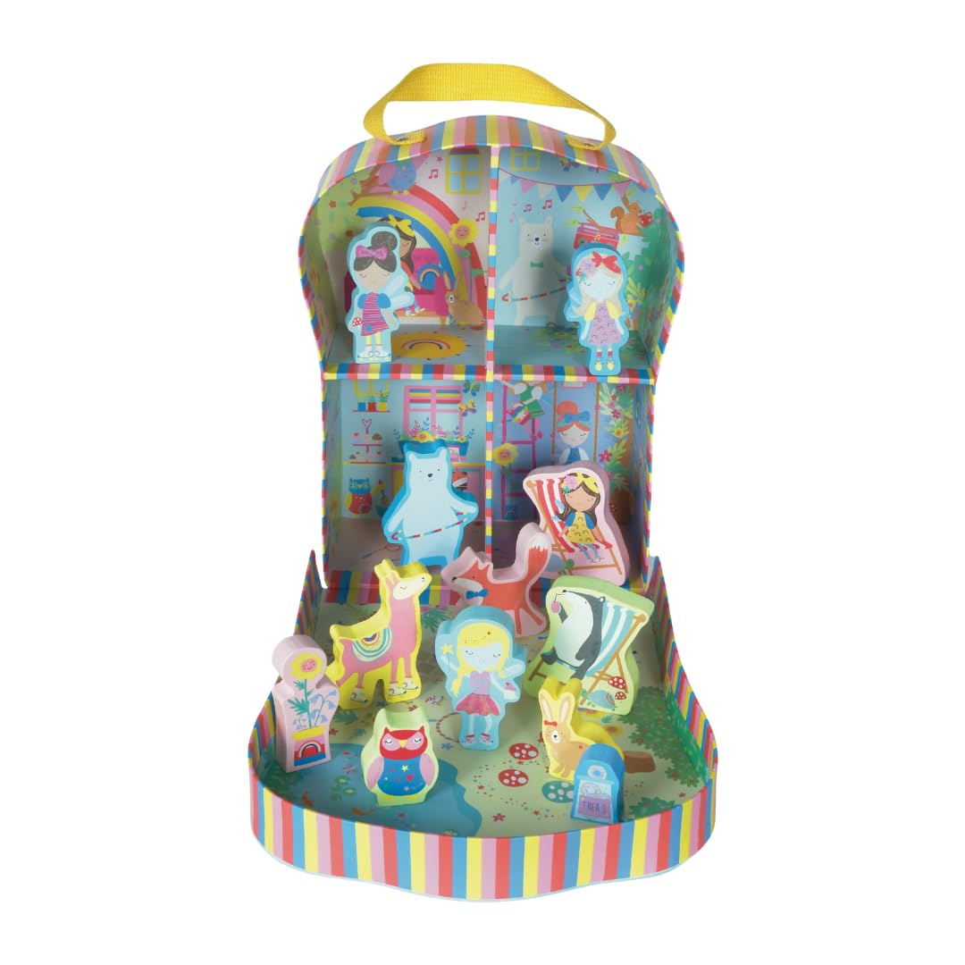Floss & Rock 43P6364 Rainbow Fairy Play Box with Wooden Pieces, Multicolor, 23 x 19 x 9cm