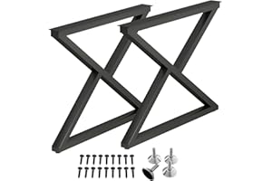 HOMEKAYT Metal Table Legs Heavy Duty T Shape Iron Desk Legs Industrial Furniture Legs,Dining Table Legs,Modern Coffee Table Legs, Office Table Legs(2Pcs) (28”H x 35”W, Triangle-Shape)