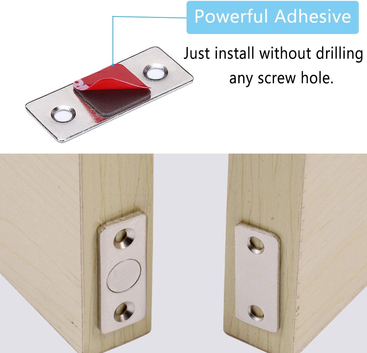 Cabinet Door Magnet 8 Pack Stainless Steel Ultra Thin Magnetic Door