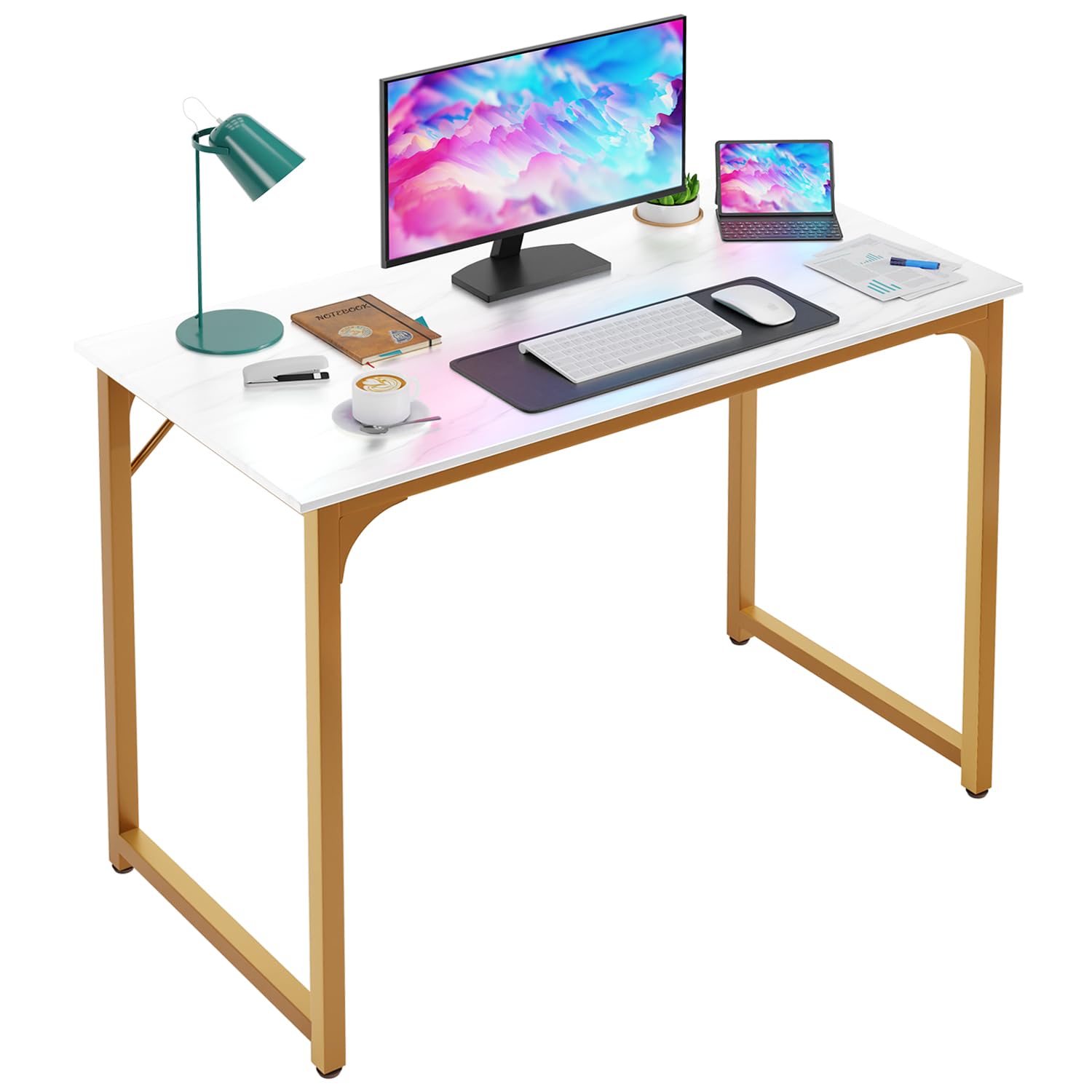 PayLessHere | 39 Inch Computer Desk | White Gold
