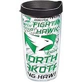 Tervis North Dakota Fighting Hawks All Over Tumbler with Wrap and Black Lid 16oz, Clear