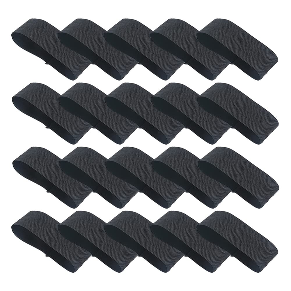 Pilikoll 20 Pcs Black Elasticated Arm Bands Funeral Mourning Armband Arm band Football Captains Band Loop Closure Arm band for Respect Memorial Soccer Basketball