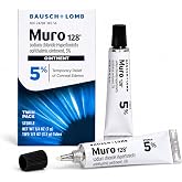 Bausch + Lomb Muro 128 5% Sodium Chloride Eye Ointment Twin Pack 2x3.5g | Corneal edema relief, hypertonic saline ointment, reduces eye swelling, overnight eye care, 2 tubes included