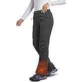 Women's Snow Ski Pants Waterproof Windproof Fleece Lined Softshell Insulated Winter Snowboarding Hiking Outdoor Flare Pants