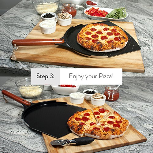 The Ultimate Pizza Making Kit - Our Ultimate 16 inch Round Pizza Stone and 14 inch Pizza Peel Bundle. Great Tools for Safely Baking Pizza, Cookies and Bread