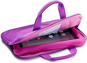 NuPro Zipper Sleeve for Fire 7 Kids Edition Tablet and Fire HD 8 Kids Edition Tablet, Purple/Pink