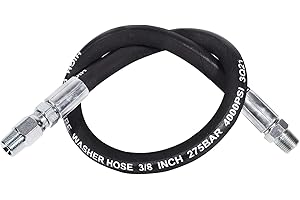 YAMATIC Pressure Washer Whip Hose with Swivel Steel Connector, 3/8" Jumper Hoses 3FT for Hose Reel and Power Washer 4000 PSI