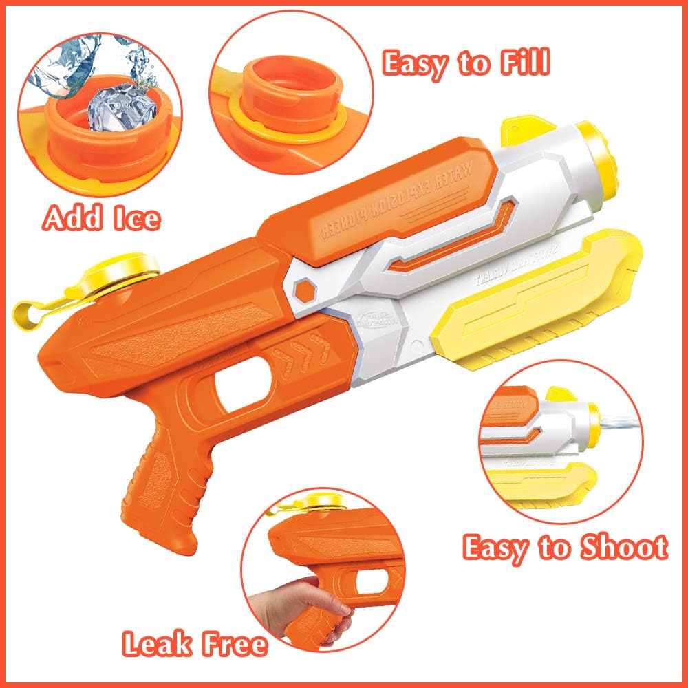Scientoy Water Gun , 2 Pack Water Guns for Kid , Squirt Guns 1200CC High Capacity &30-35 Feet Shooting Range, Gifts for Children & Adult Summer Swimming Pool Beach Water Fighting Party: Toys & Games