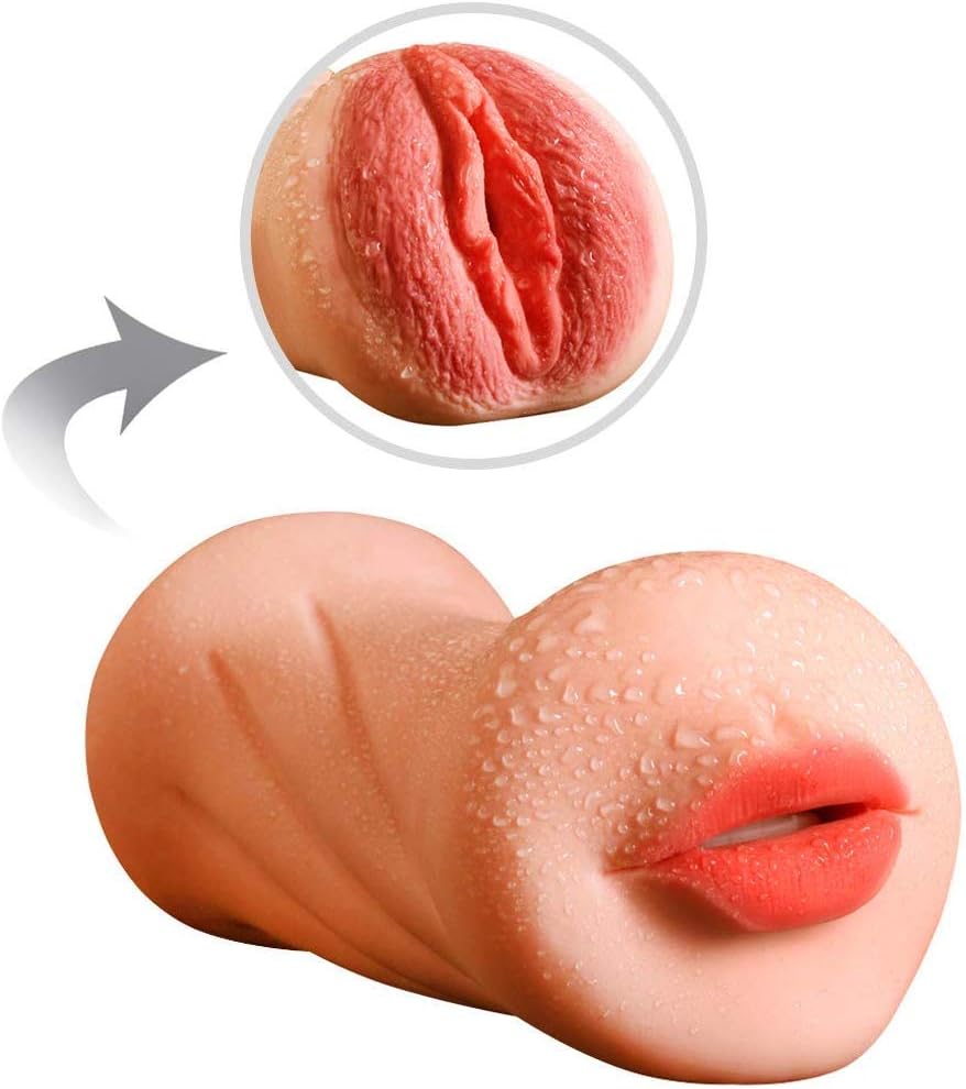 HHM Manual Control Male Soft Silicone Mastubration Cup 2 in 1 Artificial Real Pussy Suitable Size Male Air-Sucking Rubber Toy Ergonomic Design Sexy Underwear Toys for Man